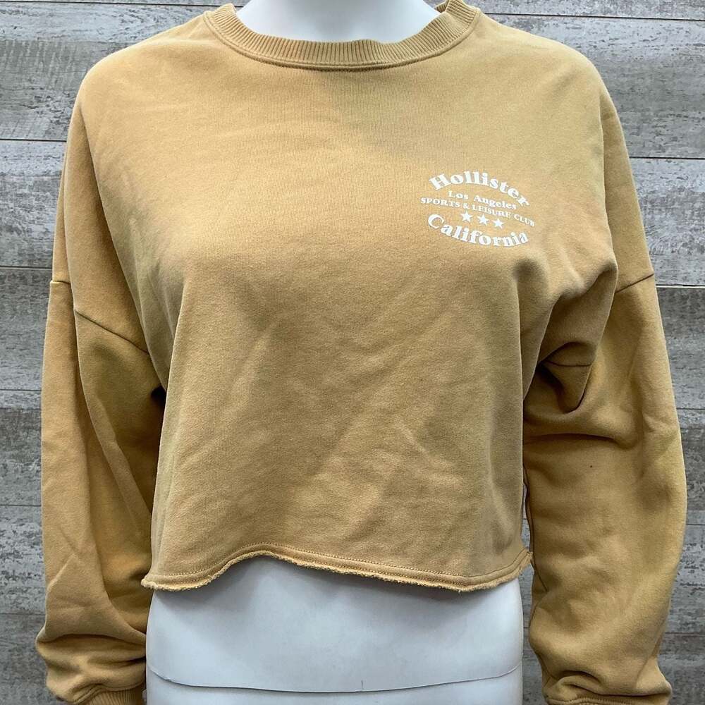 Hollister Size S LA Sports & Leisure Club California Cropped Sweatshirt Tan